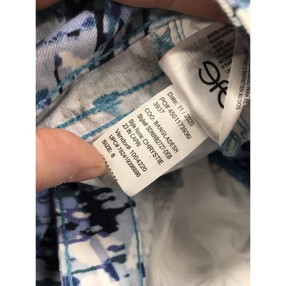 Nine West Chrystie Capri Pants Size 8 Blue Casual Summer Cropped Jeans - Picture 15 of 15